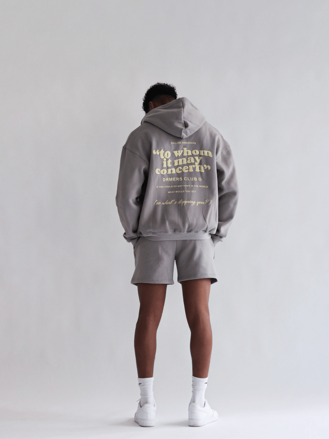 "TO WHOM IT MAY CONCERN" 2.0 ZIP-UP HOODIE - STONE GREY