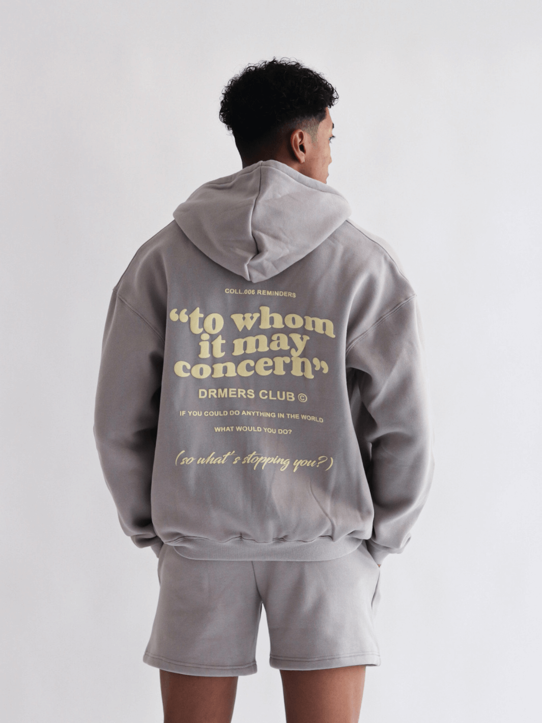 "TO WHOM IT MAY CONCERN" 2.0 ZIP-UP HOODIE - STONE GREY