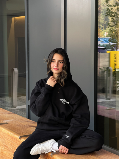 THANKS FOR BEING HERE HOODIE - BLACK