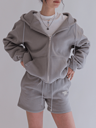 "TO WHOM IT MAY CONCERN" 2.0 ZIP-UP HOODIE - STONE GREY